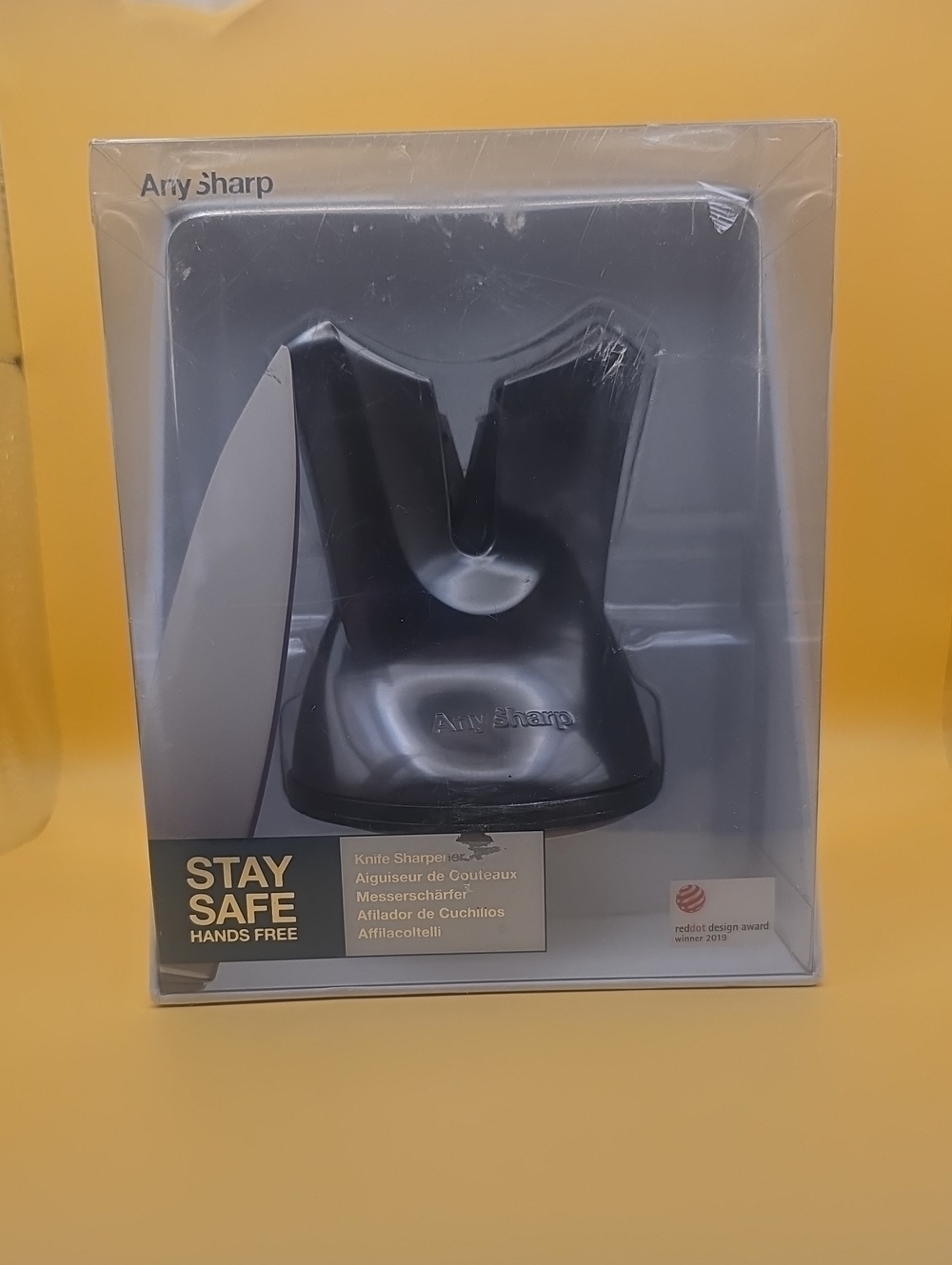 Stay Safe Hands-Free Knife Sharpener — Black